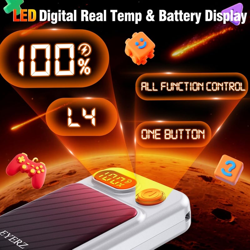 EYERZ Electric Hand Warmers Rechargeable 2 Pack, Magnetic AI Hand Warmers with LED Display & 4 Levels, Portable Pocket Heater, Gifts for Christmas, Camping, Golf, Raynauds, Hunting, Women & Men - Image 2